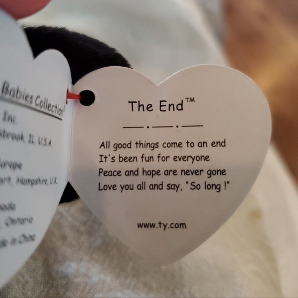 Rare - BLACK BEANIE TY - The End BEAR Ty Beanie Babies - Picture 8 of 9